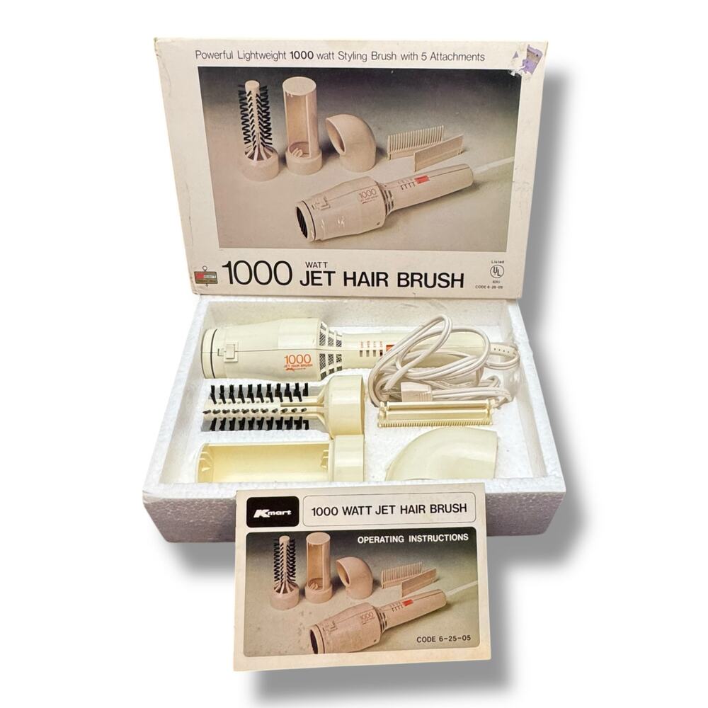Vintage 1000 Watt Styling Brush with 5 Attachments